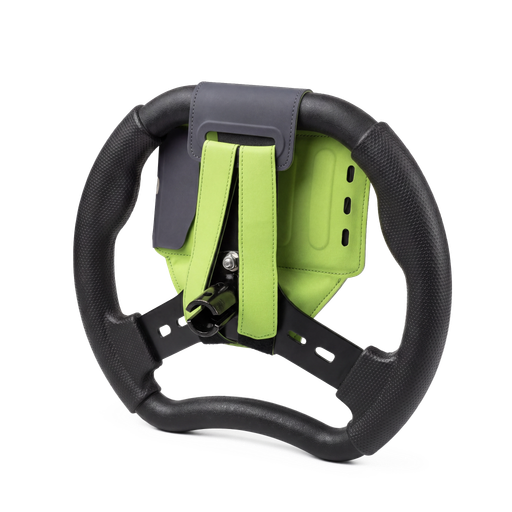 Band secured around a steering wheel