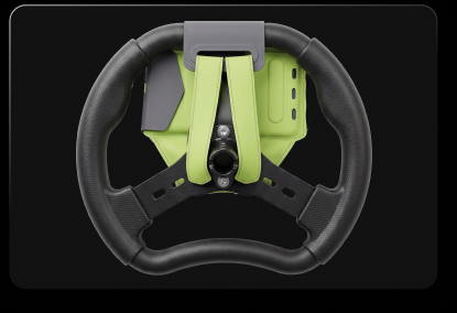 Strap wrapped around the steering wheel